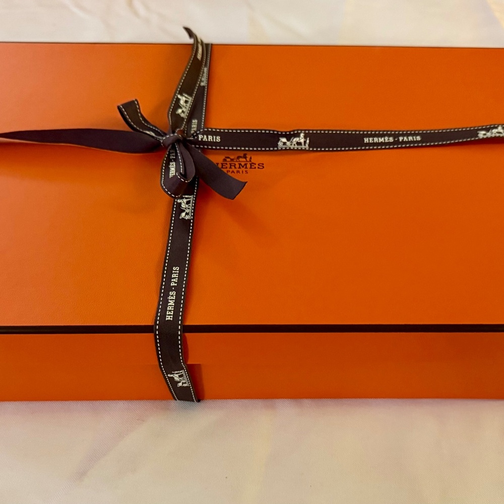 Empty Hermes Orange Rectangular Box With Original… - image 1
